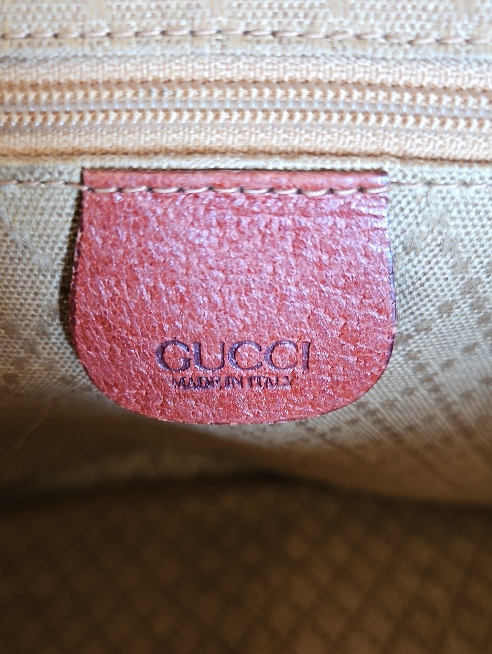 Gucci Brown Leather Shoulder Bag with Green & Red Web Stripe - Picture 5 of 14